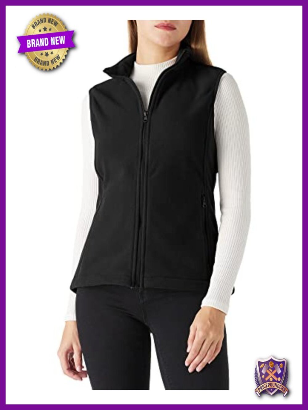Polar Fleece Vest Women Zip Sleeveless Jacket Outdoor Running